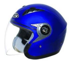 Motorcycle Racing Bike Half Face Blue Helmet for Winter